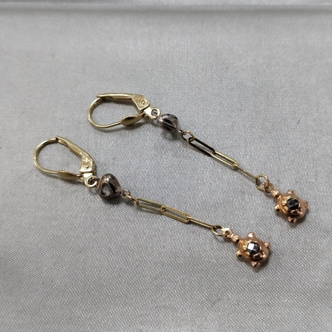 ARETES PAR ORO,ORO COMBINADO 10 K 2,30 GRMS (SEMINUEVO)