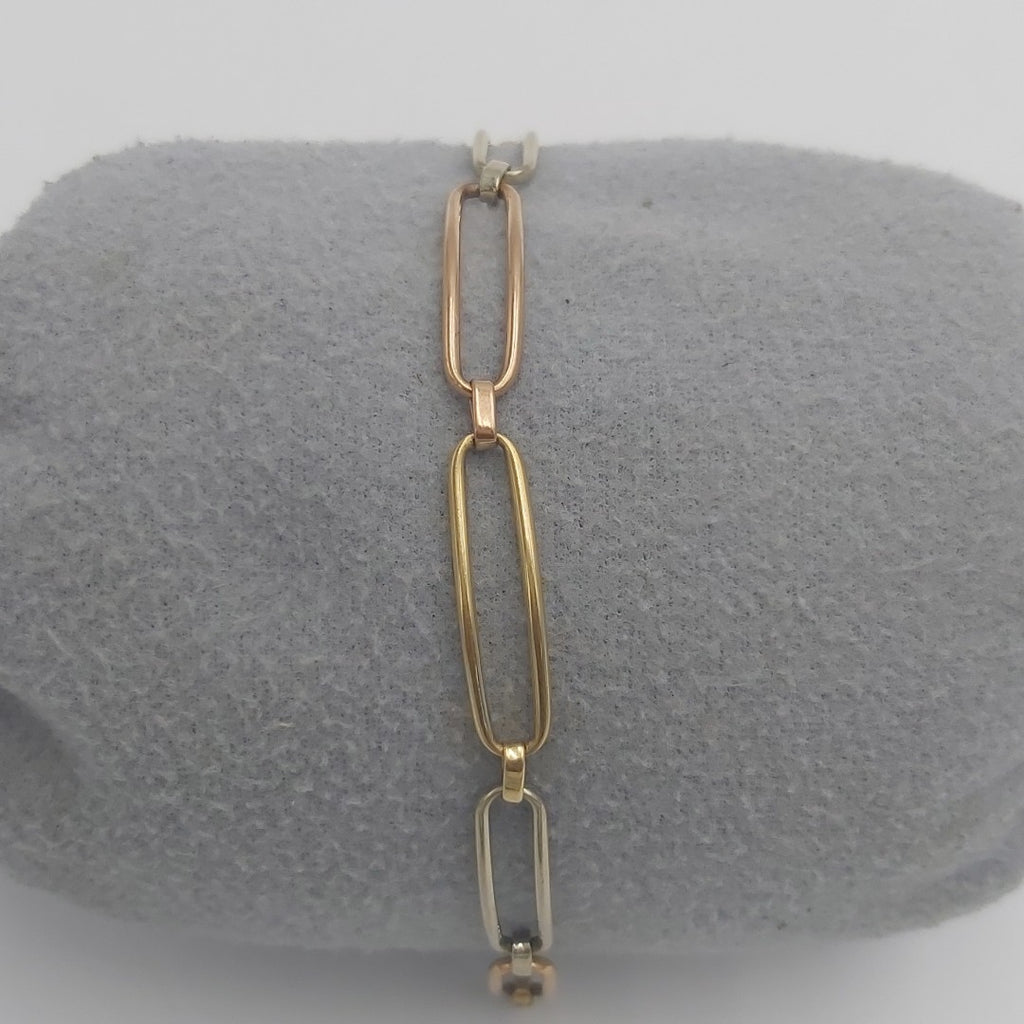 PULSERA ORO COMBINADO 14 K 6.1 GRMS (SEMINUEVO)