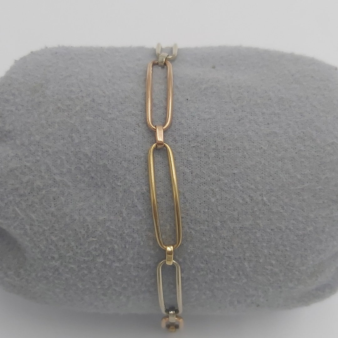 PULSERA ORO COMBINADO 14 K 6.1 GRMS (SEMINUEVO)