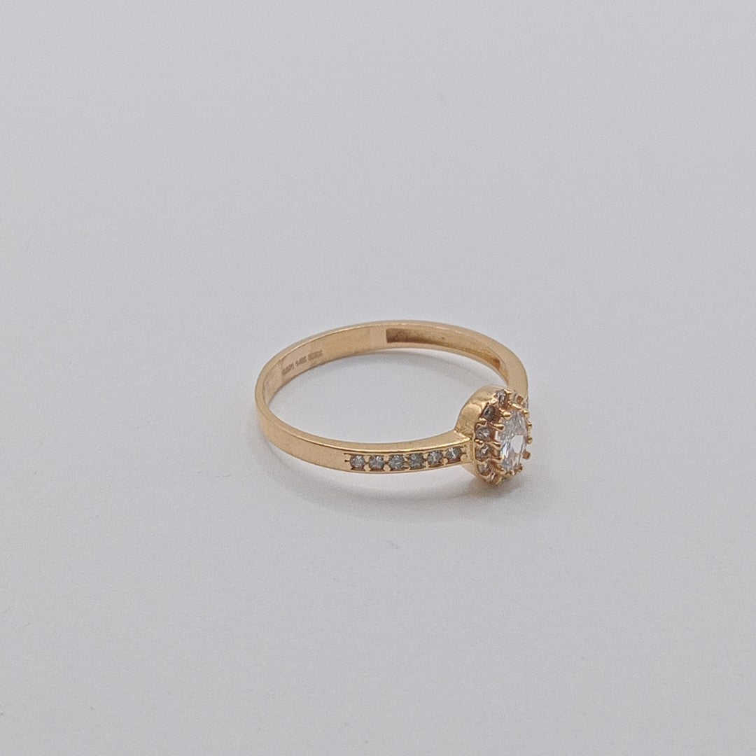 ANILLO ANILLITO C CIRCONIAS 14K 8.5 TALLA 1.8 GR (NUEVO)