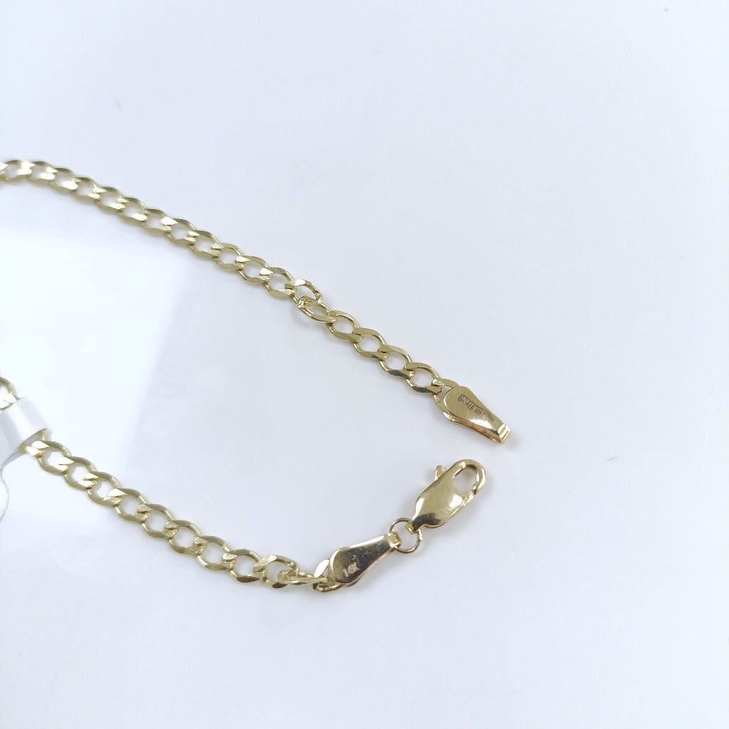 PULSERA TEJIDO BARBADA 14K 18 CM 3.4 GR (NUEVO)