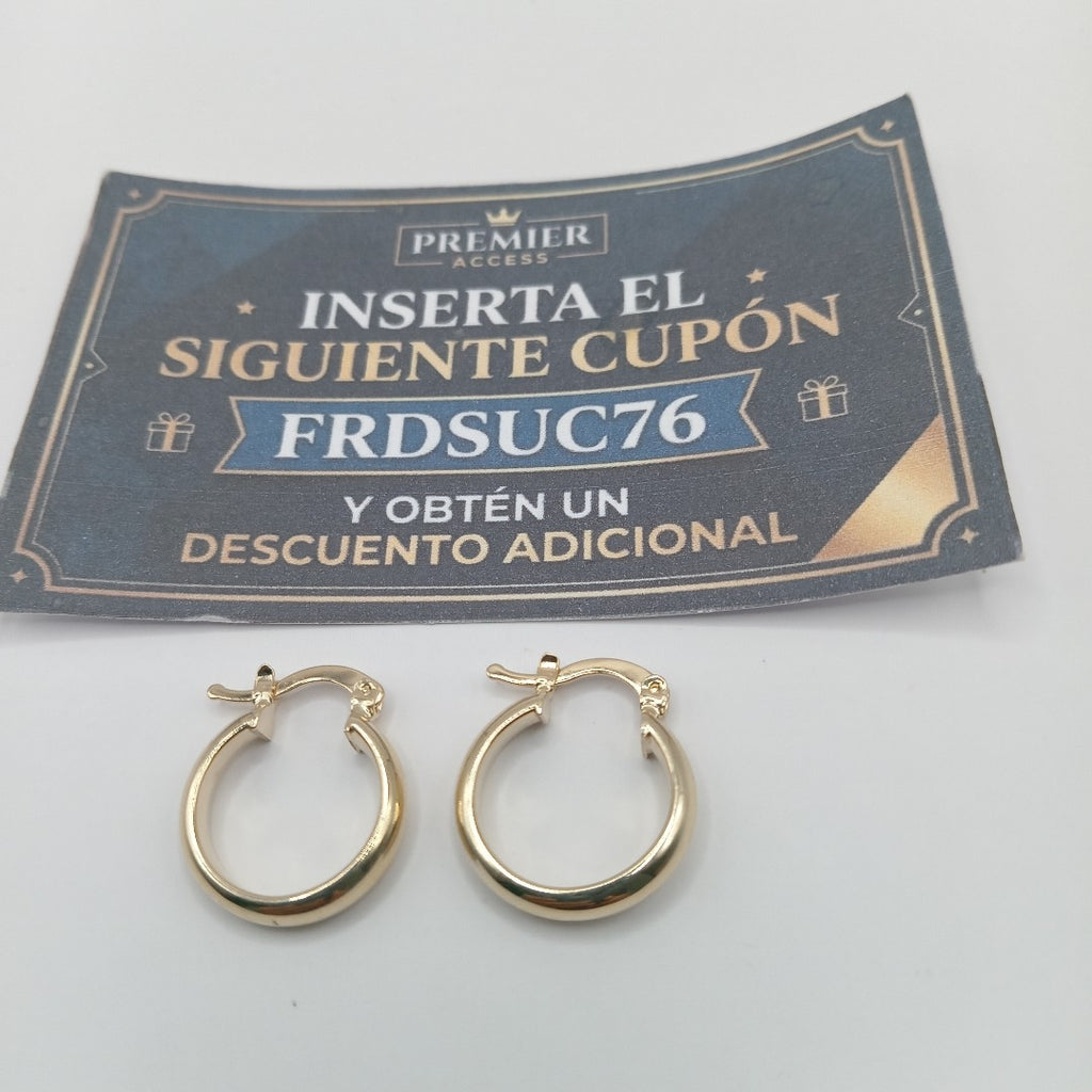 ARETES ARRACADA LISA 14K 1.7 GR (NUEVO)