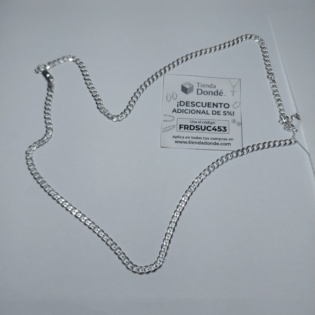 CADENA TEJIDO BARBADO PLATA .925 60 CM 13 GR (NUEVO)