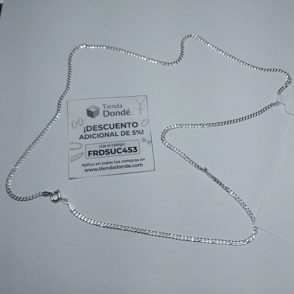 CADENA TEJIDO BARBADO PLATA .925 60 CM 5.6 GR (NUEVO)