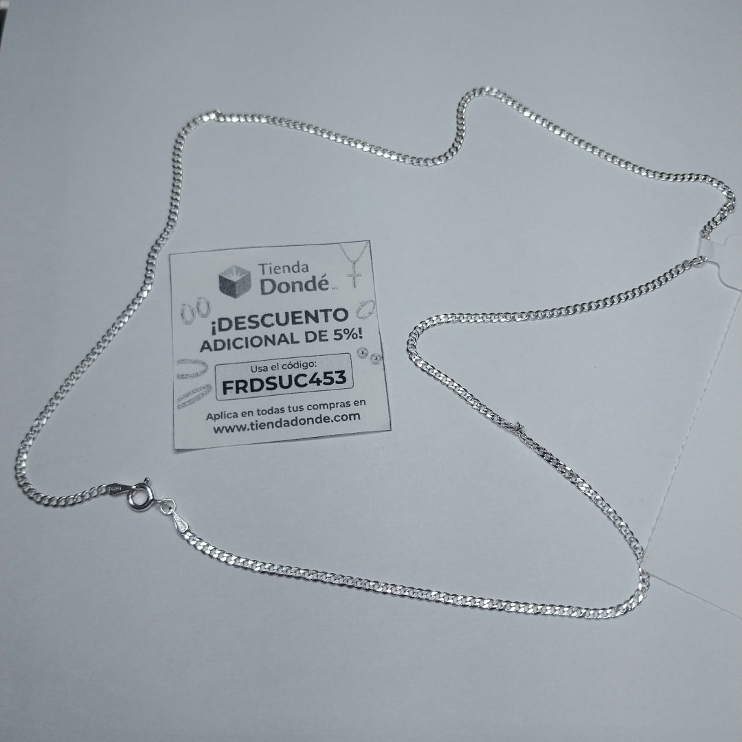CADENA TEJIDO BARBADO PLATA .925 60 CM 5.6 GR (NUEVO)