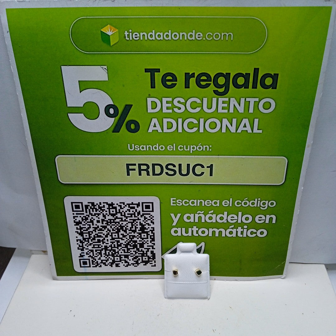 BROQUELES BROQUEL FIG CUBO 14K 0.203 GR (NUEVO)
