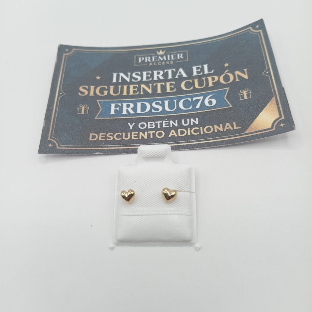 BROQUELES BROQUEL FIG CORAZON LISO 14K 0.1987 GR (NUEVO)