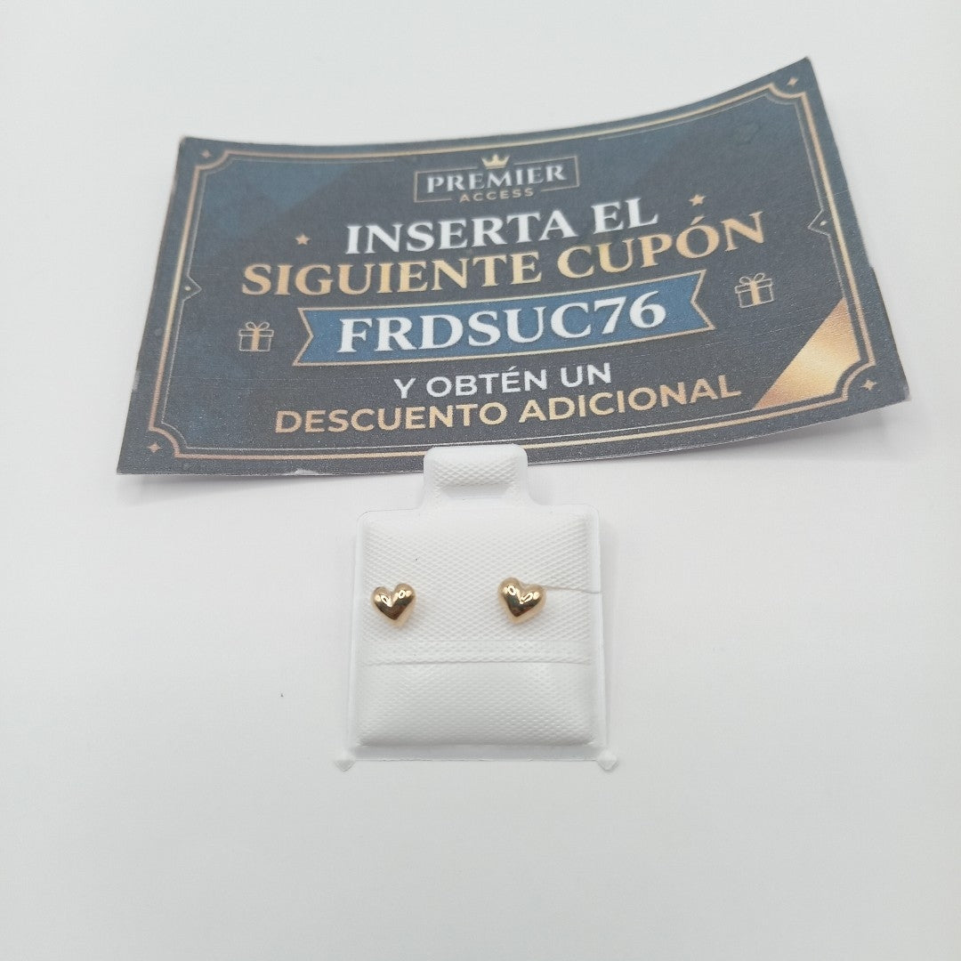 BROQUELES BROQUEL FIG CORAZON LISO 14K 0.1987 GR (NUEVO)