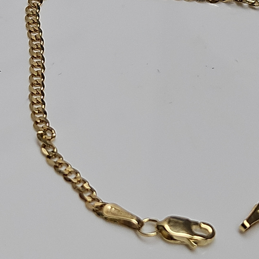 PULSERA TEJIDO BARBADA 14K 18 CM 2.1 GR (NUEVO)