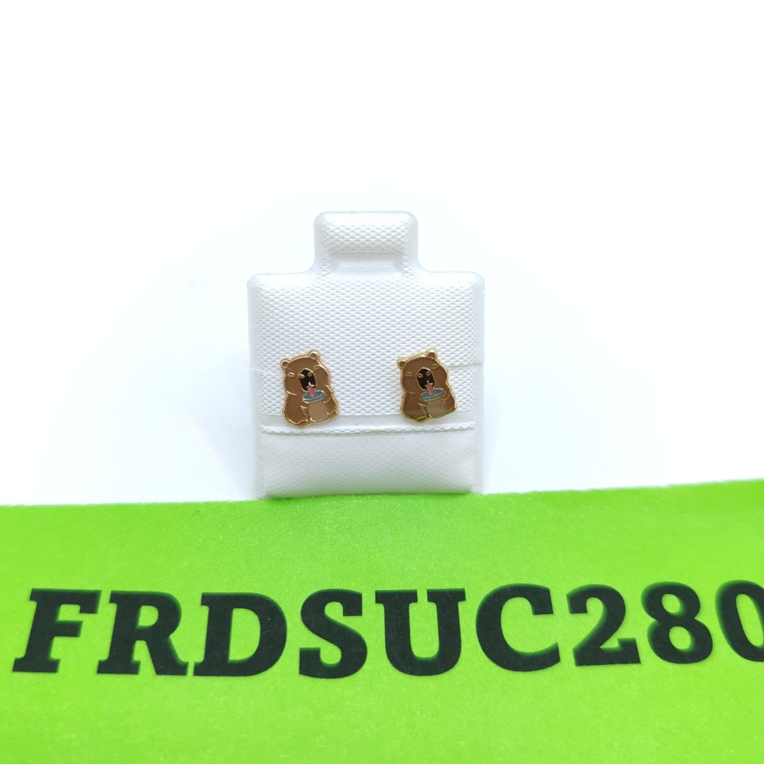 BROQUELES BROQUEL FIG CAPIBARA 14K 0.2657 GR (NUEVO)