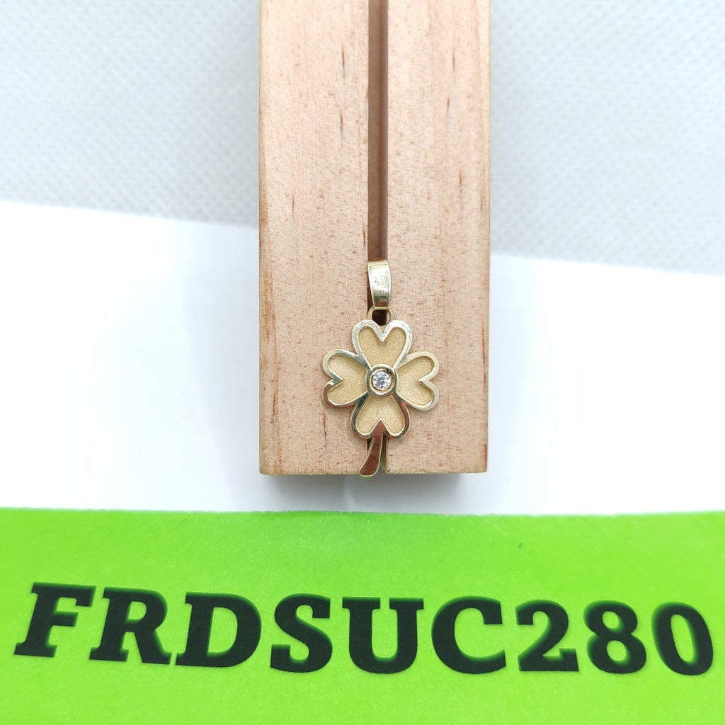 DIJE FIG TREBOL C CIRCONIA 14K 0.8 GR (NUEVO)
