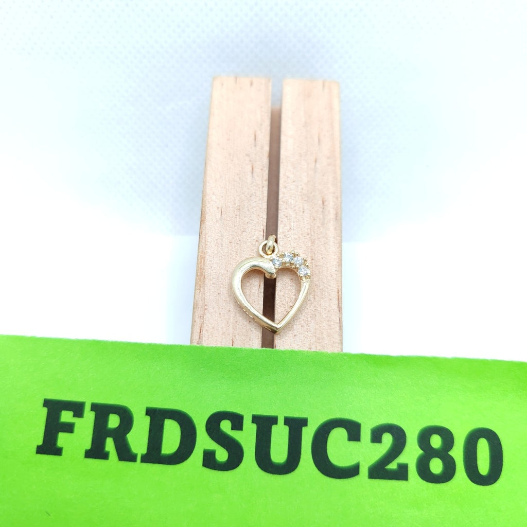 DIJE CORAZON CON CIRCONIAS 14K 1.4 GR (NUEVO)