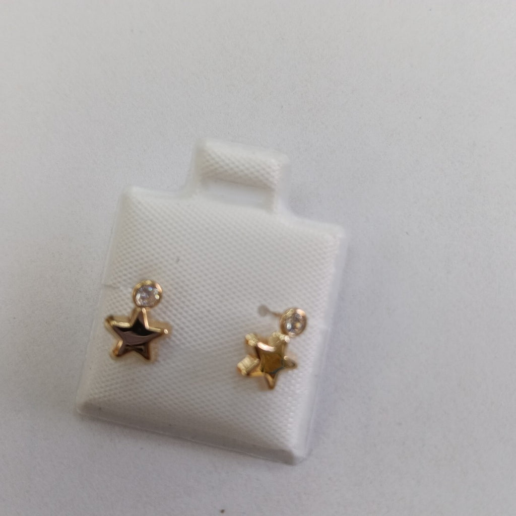 BROQUELES BROQUEL FIG ESTRELLA C CIRCONIA 14K 0.2603 GR (NUEVO)