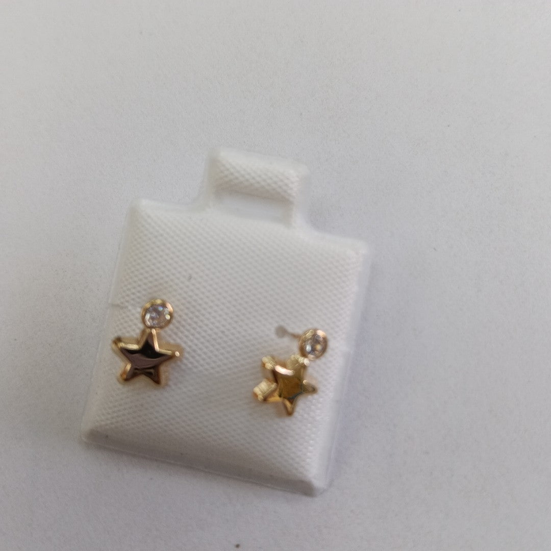 BROQUELES BROQUEL FIG ESTRELLA C CIRCONIA 14K 0.2603 GR (NUEVO)