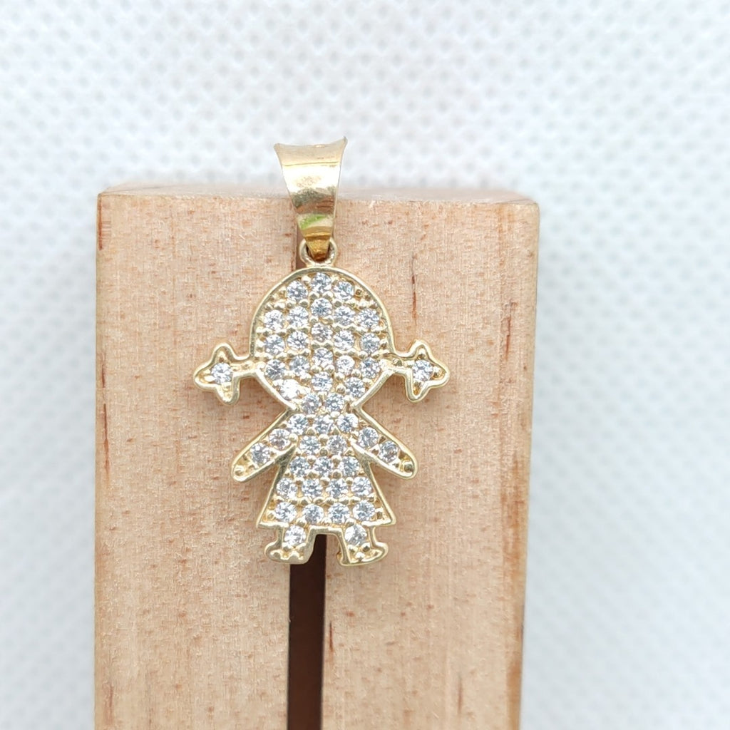 DIJE NIÑAS C CIRCONIAS 14K 1.5 GR (NUEVO)