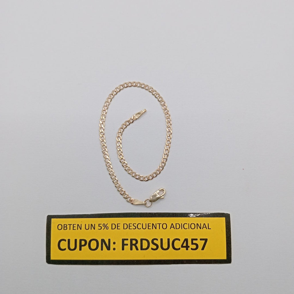 PULSERA TEJIDO BARBADA 14K 18 CM 2.1 GR (NUEVO)