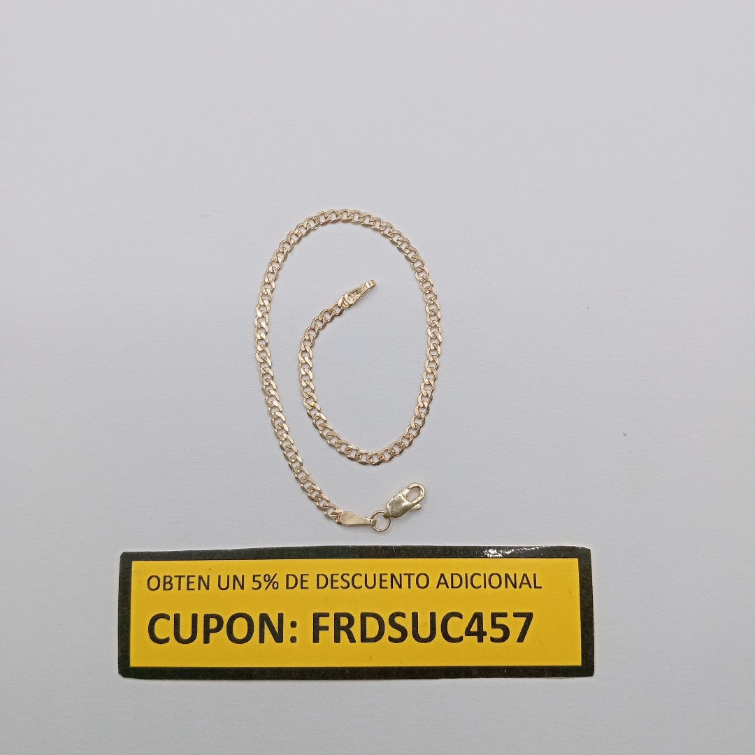 PULSERA TEJIDO BARBADA 14K 18 CM 2.1 GR (NUEVO)