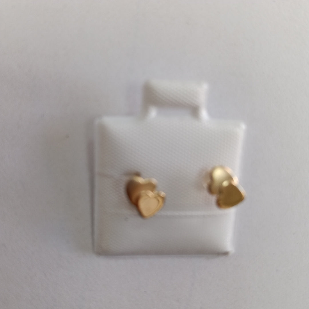 BROQUELES BROQUEL CORAZON DOBLE 14K 0.2171 GR (NUEVO)