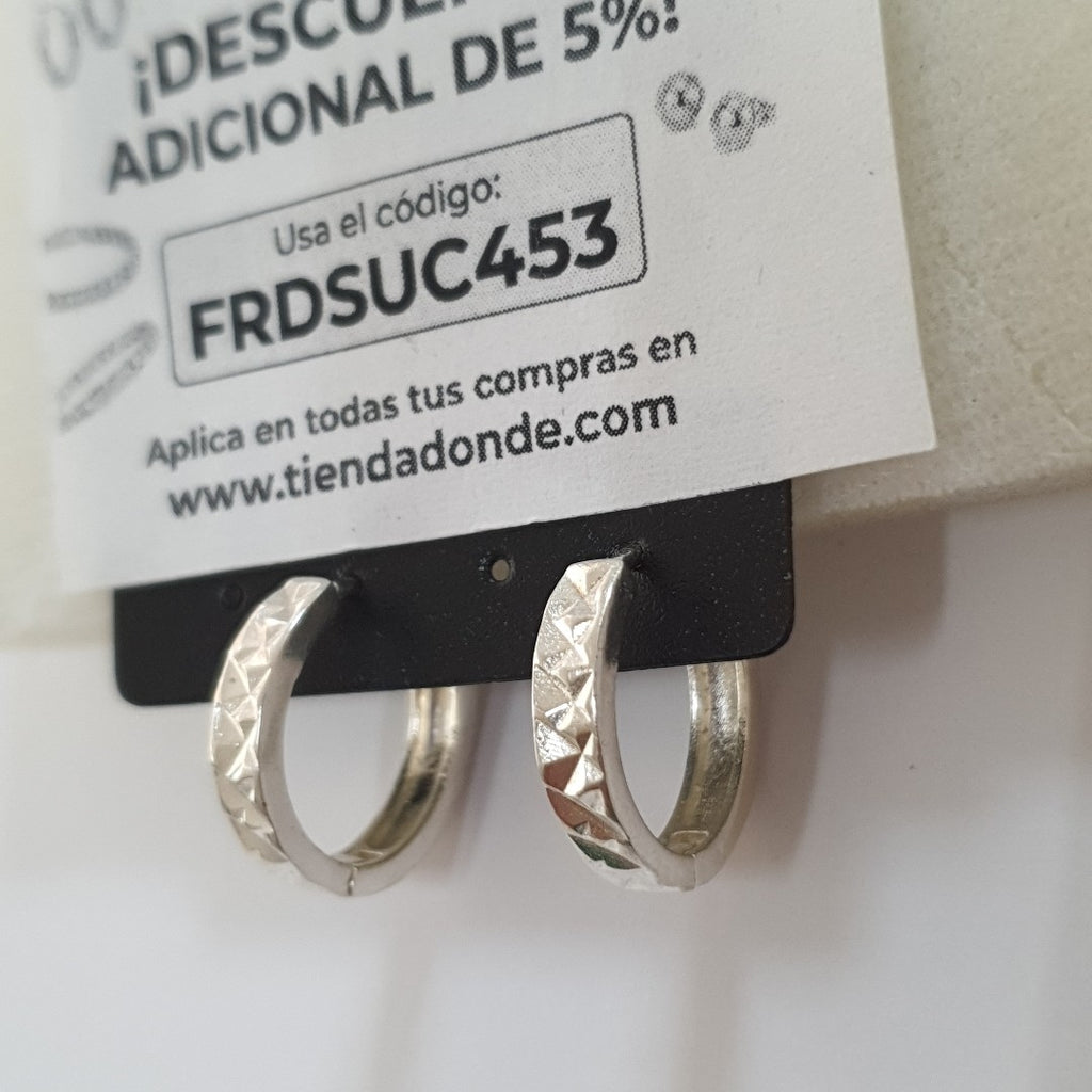 ARRACADAS LABRADAS PLATA .925 3.4 GR (NUEVO)