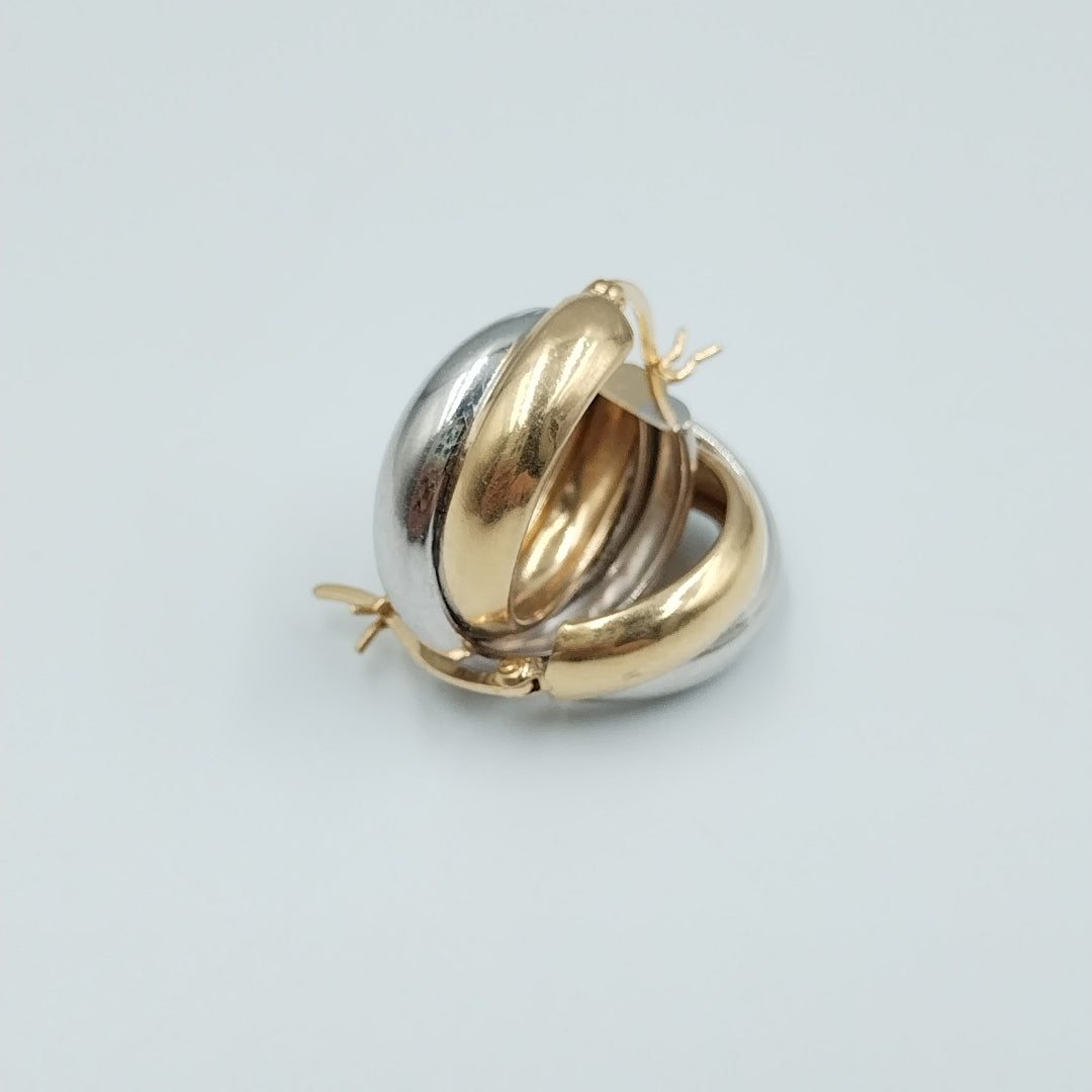 ARRACADAS PAR ORO, ORO COMBINADO 14 K 3.2 GRMS (SEMINUEVO)