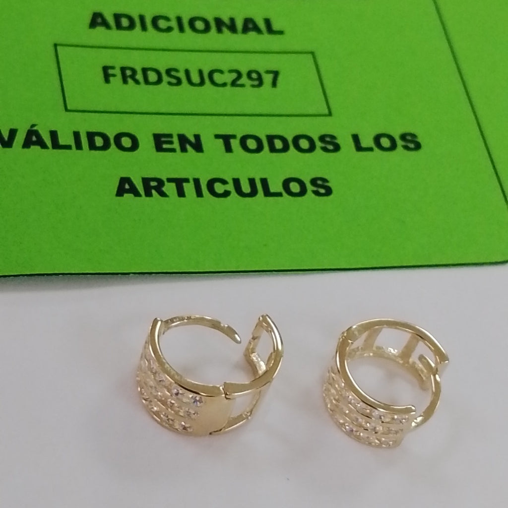ARETES HUGGIES C CIRCONIA 14K 2.1 GR (NUEVO)