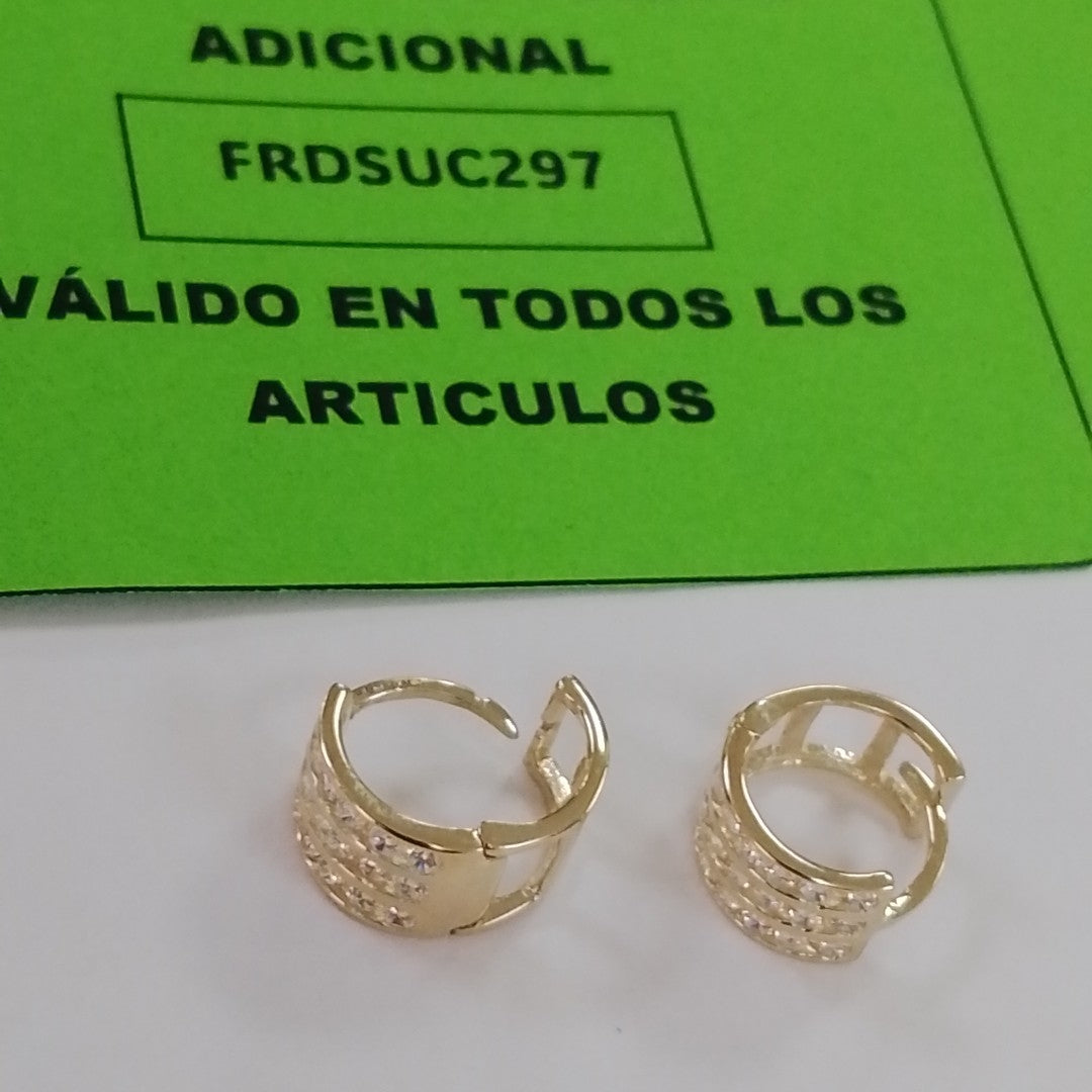 ARETES HUGGIES C CIRCONIA 14K 2.1 GR (NUEVO)