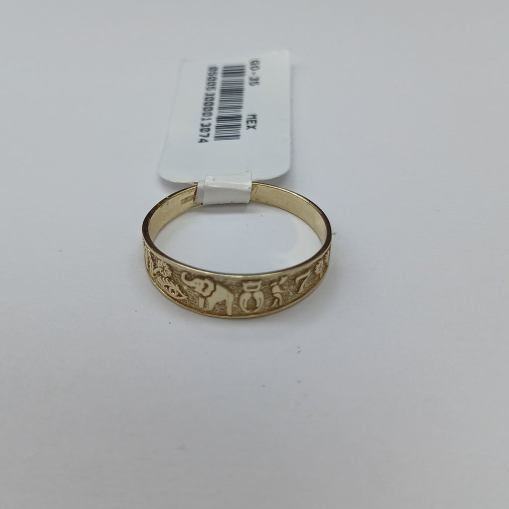 ANILLOS ARGOLLA DE LA SUERTE 10K TALLA 7 1.1 GR (NUEVO)