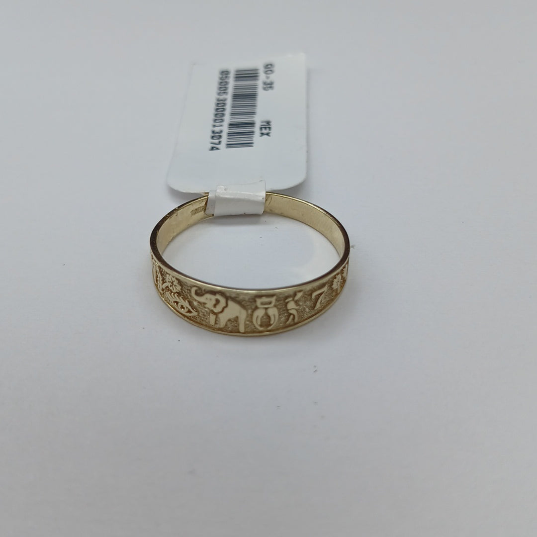 ANILLOS ARGOLLA DE LA SUERTE 10K TALLA 7 1.1 GR (NUEVO)