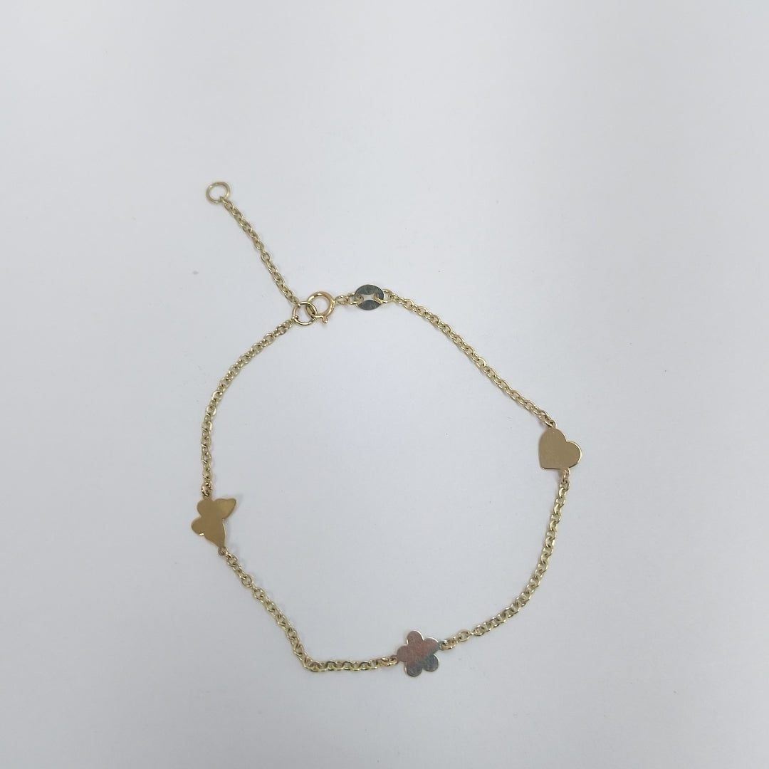 PULSERA ESPECIAL C FIGURAS 14K 18 CM 1.8 GR (NUEVO)