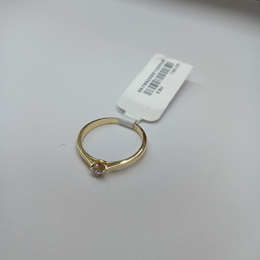 ANILLO ANILLITO SOLITARIO CIRCONIA 14K 7 TALLA 1.6 GR (NUEVO)