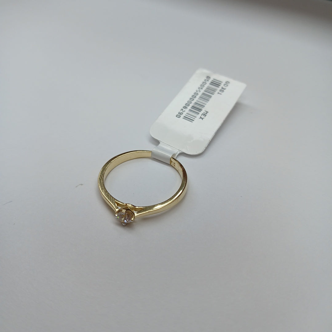 ANILLO ANILLITO SOLITARIO CIRCONIA 14K 7 TALLA 1.6 GR (NUEVO)