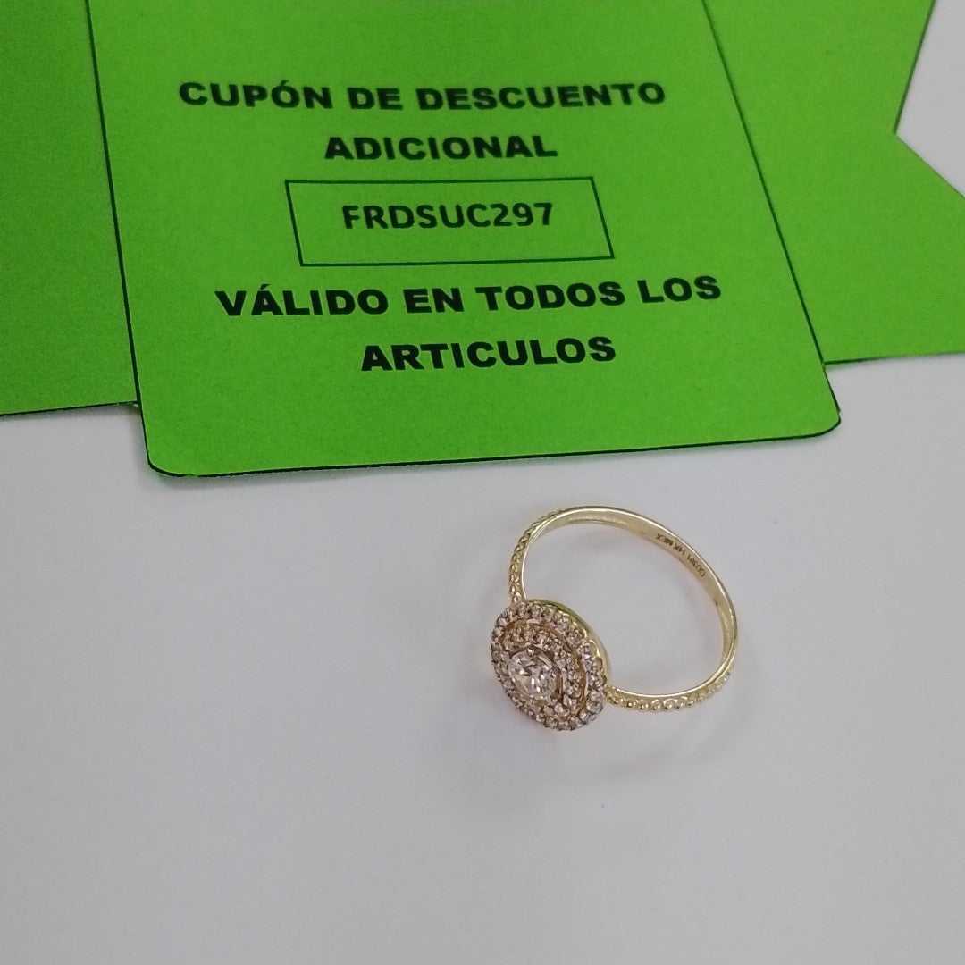 ANILLO ANILLITO C CIRCONIAS 14K 7 TALLA 1.8 GR (NUEVO)