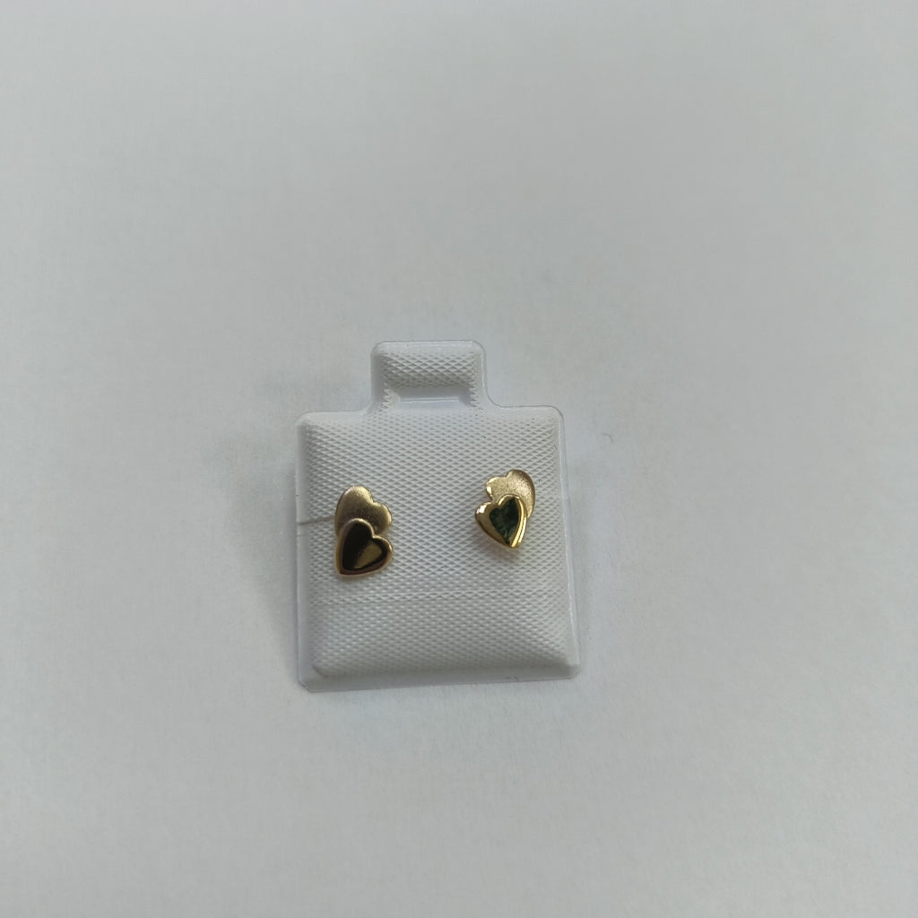 BROQUELES BROQUEL CORAZON DOBLE 14K 0.2171 GR (NUEVO)