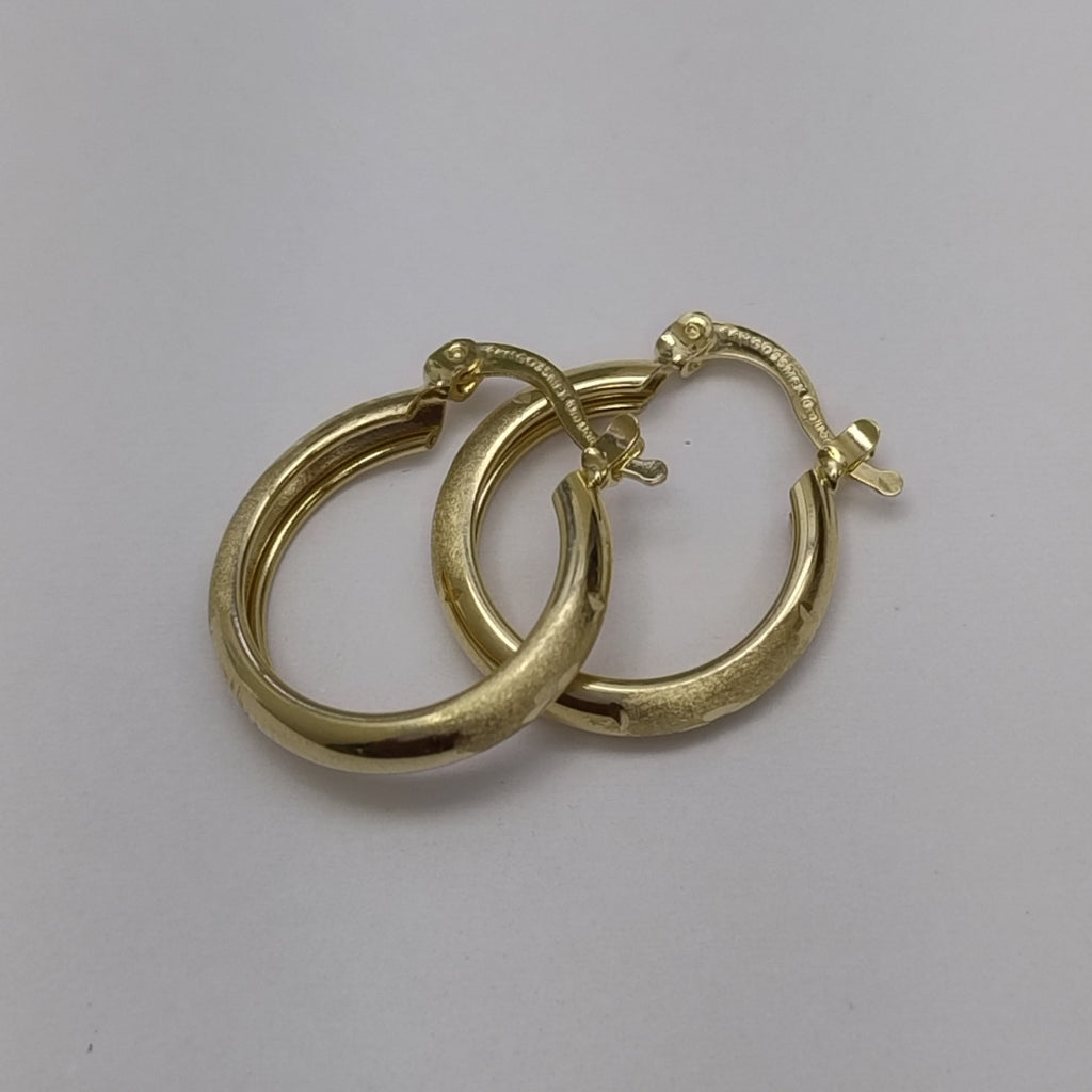 ARETES TEJIDO ARRACADA SATINADA 14K 2.5 GR (NUEVO)