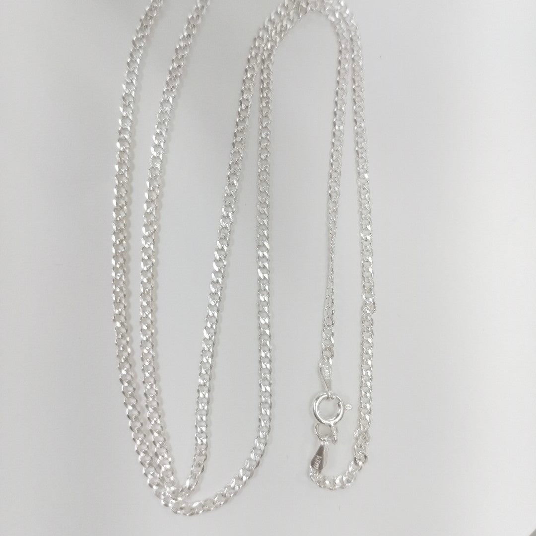 CADENA TEJIDO BARBADO PLATA .925 60 CM 5.6 GR (NUEVO)