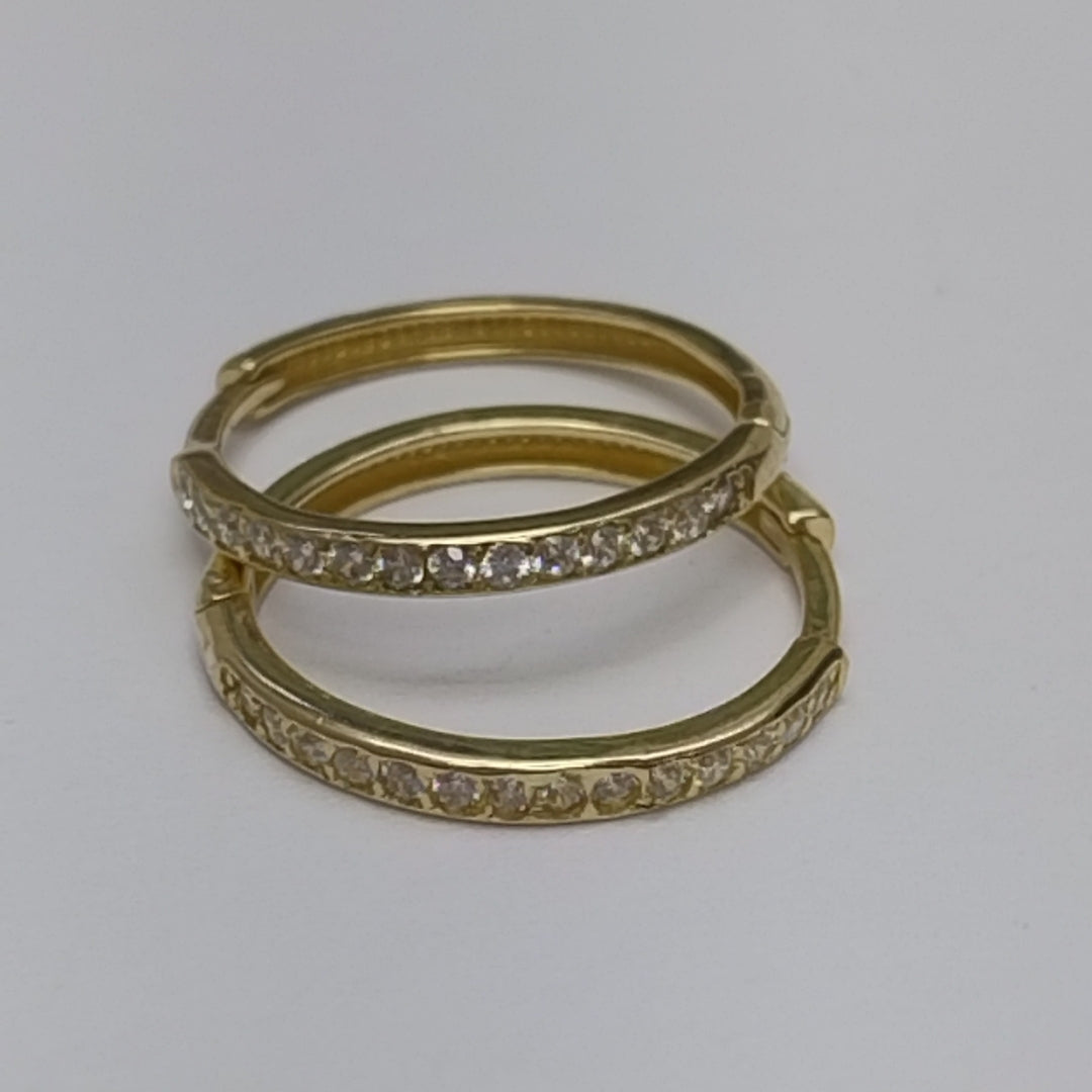 ARETES ARRACADAS C CIRCONIAS 14K 1.8 GR (NUEVO)