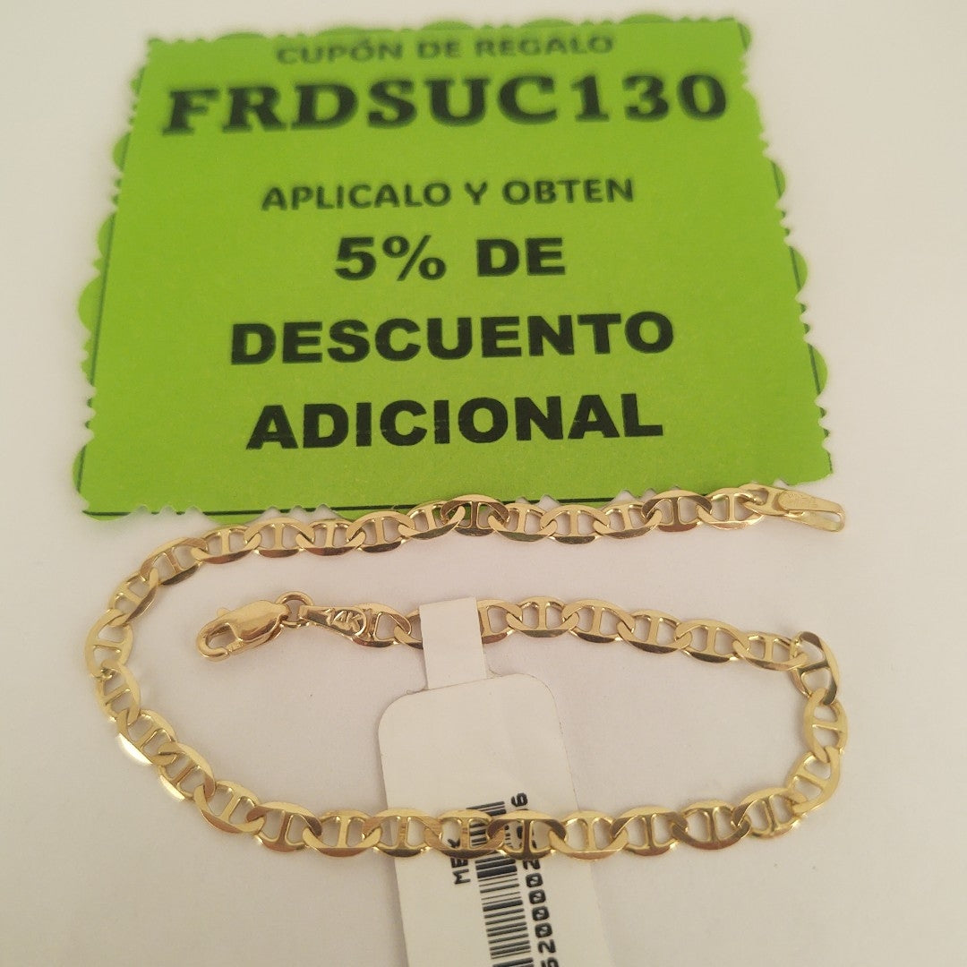 PULSERAS TEJIDO MARINERA ORO 14K 21 CM 3.4 GR (NUEVO)