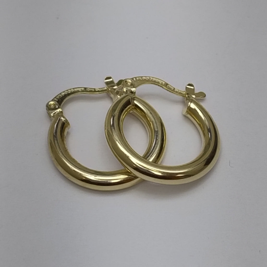 ARETES TEJIDO ARRACADAS LISAS 14K 1.6 GR (NUEVO)