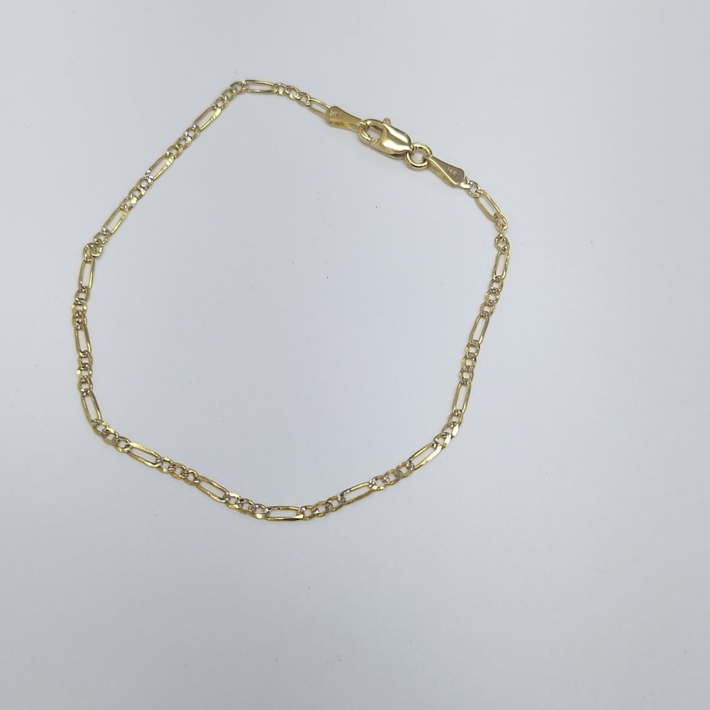 PULSERA 3X1 DIAMANTADA 14K 18 CM 1.5 GR (NUEVO)