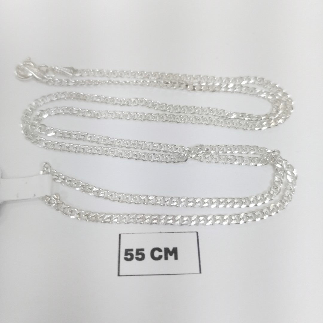 CADENA TEJIDO BARBADO PLATA .925 55 CM 5.3 GR (NUEVO)