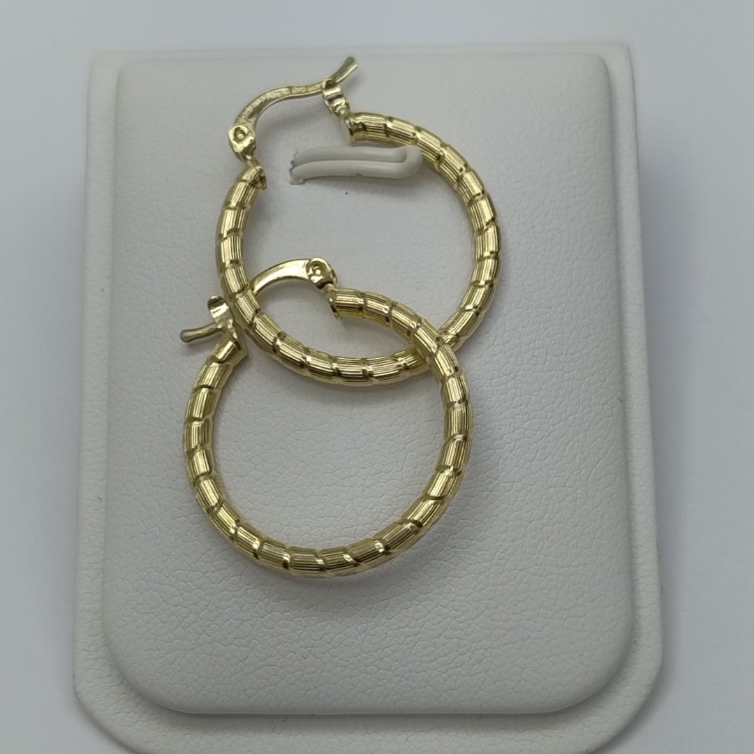 ARETES ARRACADAS LABRADAS 14K 3.3 GR (NUEVO)