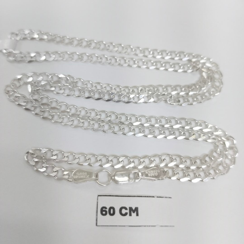 CADENA TEJIDO BARBADO PLATA .925 60 CM 13 GR (NUEVO)