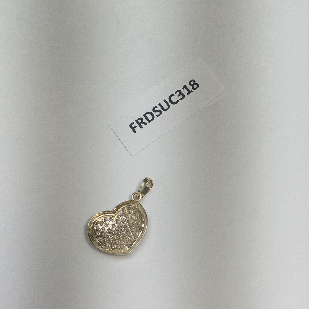 DIJE CORAZON CON CIRCONIAS 14K 1.7 GR (NUEVO)