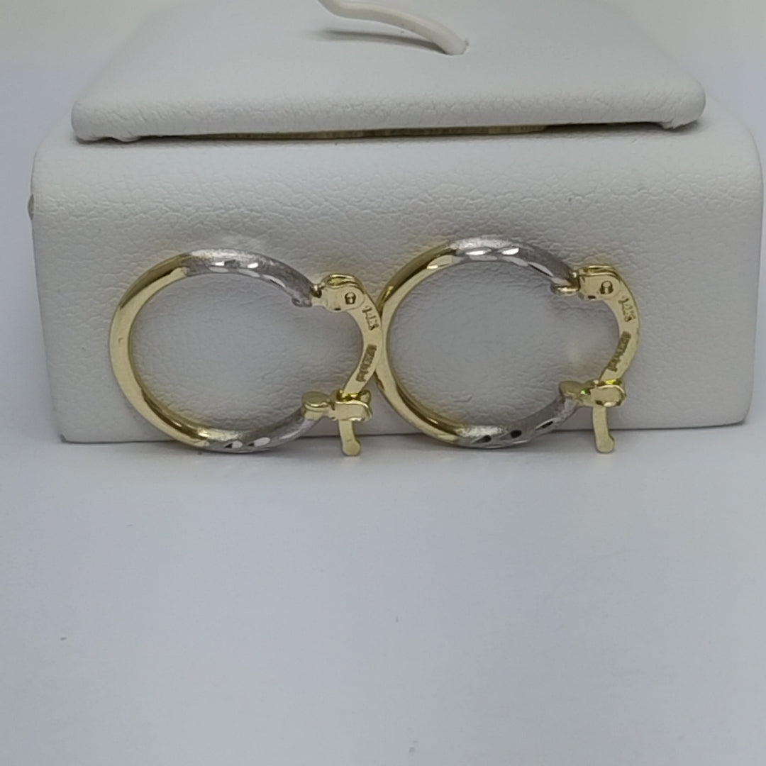 ARETES ARRACADAS COMBINADAS 14K 1.1 GR (NUEVO)