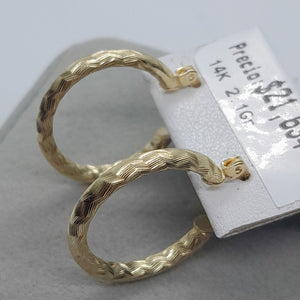 ARETES ARRACADAS LABRADAS 14K 2.1 GR (NUEVO)