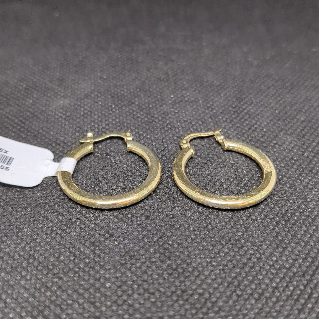 ARETES TEJIDO ARRACADA LISA 14K 2 GR (NUEVO)