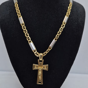 CADENA, CRUZ, DIJE ORO 14 K 30 GRMS (SEMINUEVO)