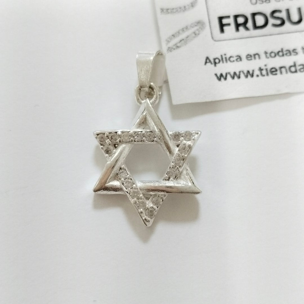 DIJE ESTRELLA DE DAVID C/CIRCONIAS PLATA .925 2.7 GR (NUEVO)
