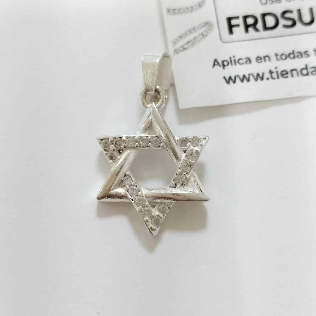 DIJE ESTRELLA DE DAVID C/CIRCONIAS PLATA .925 2.7 GR (NUEVO)