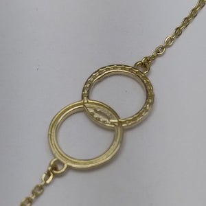 PULSERA TEJIDO ESPECIAL FIG AROS UNIDOS C CIRCS 14K 18 CM 2.1 GR (NUEVO)